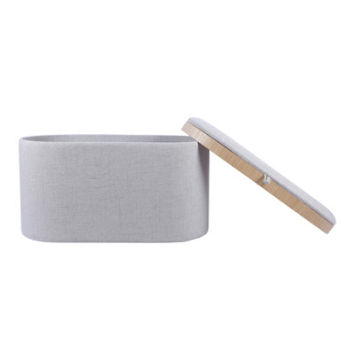 Repose-pieds avec rangement naturel et plateau réversible en bois naturel | Idée de cadeau