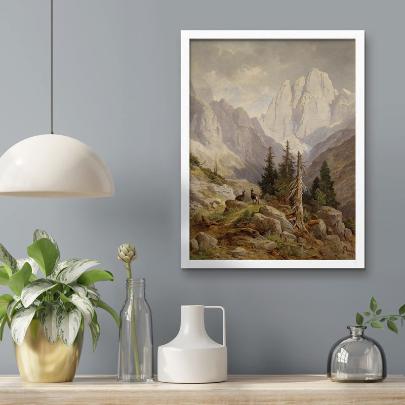 «Winter Autumn Mountain Pine Tree» sur, Blanc, H 14 po x l 11 po