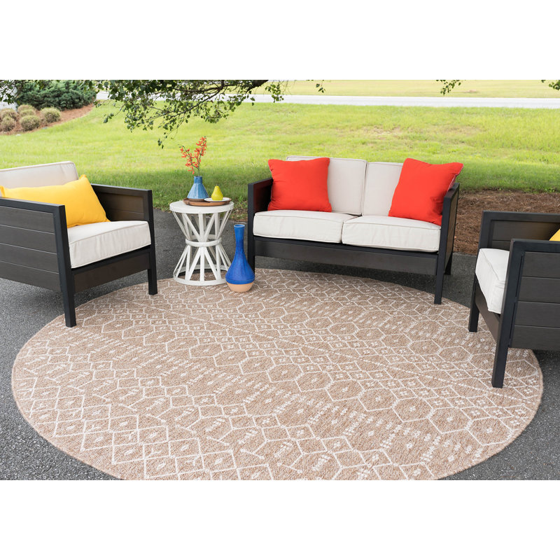 Tapis taupe Bourke, Rond 7 pi 10 po