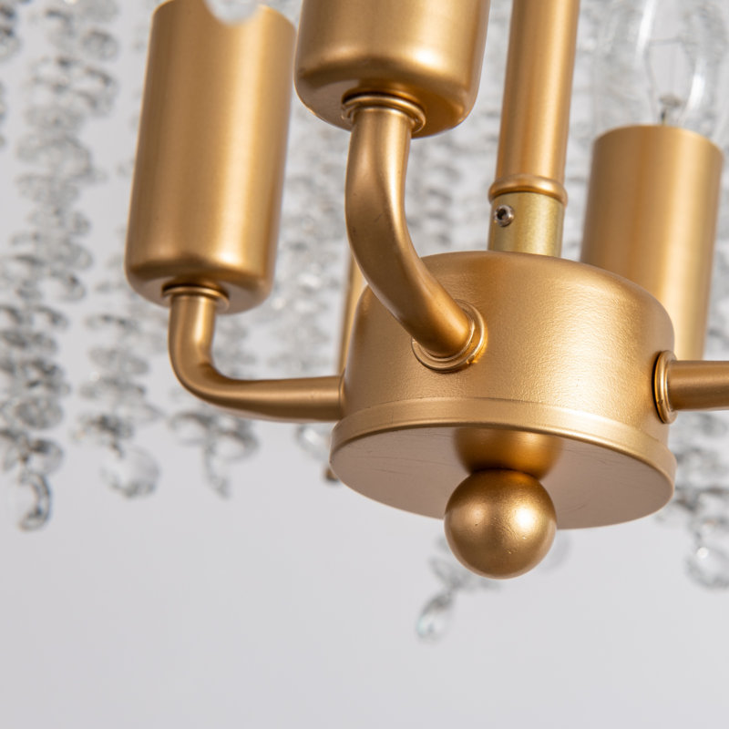Lustre en cristal Glam 4/6-lumières Auralis, H 20,8 po x l 15,7 po x P 15,7 po, Quatre lumières