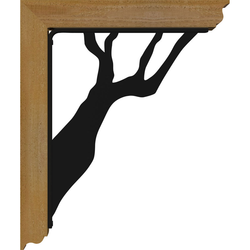 Support traditionnel en fer Damon, H 20 po x P 18 po, Cèdre rouge de l'Ouest l 4 po x T 4 po (sciage br