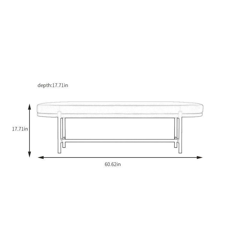 Microfiber Leather Upholstered Bench