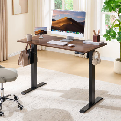 Bureau électrique debout, bureau à hauteur réglable, bureau assis-debout 24 po x 48 po, cadre noir