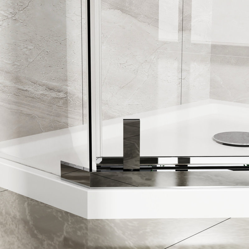 -angle Shower, 36" X 72", Clear Tempered Glass, Space Saving Design 36 In. D W 72 H Shower Enclosure, , Saver, Brushed Nickel