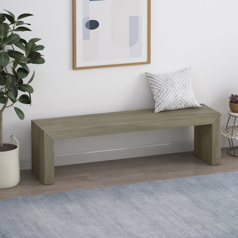 Banc de salle à manger en bois d'acacia, gris et taupe
