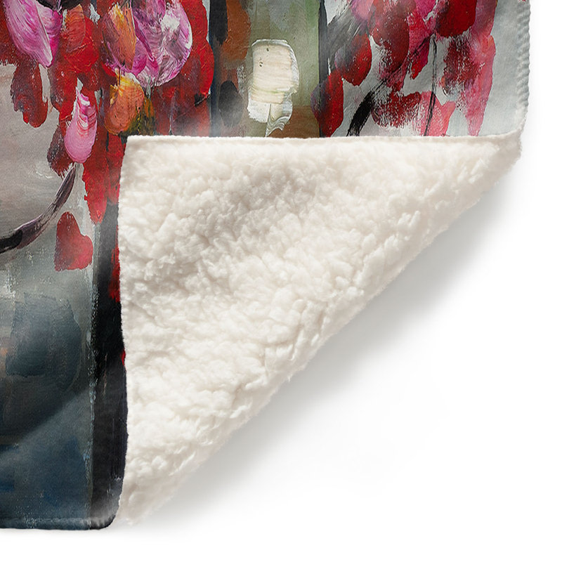 Couverture sherpa doux bouleau arbre 2 couleurs, l 68 po x L 80 po