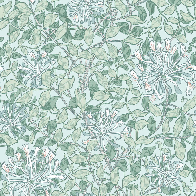 William Morris at Home 10m x 52cm Texture Matte Wallpaper Roll, Blue