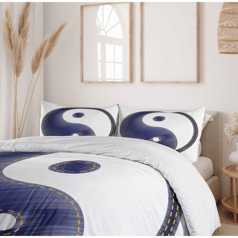 Eclectic Polyester Mixed Duvet Cover, Queen Duvet Cover + 2 Pillow Shams