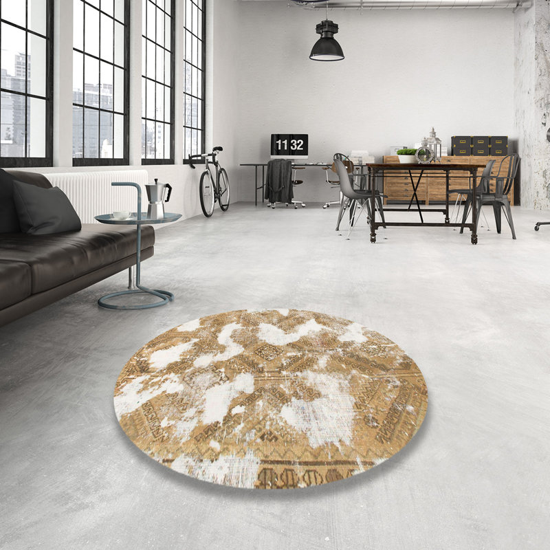 Tapis multicolore à motif abstrait Staunton, Rond 4 pi
