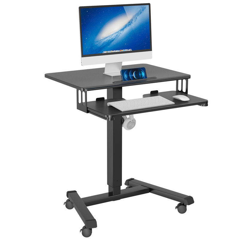 Adjustable Metal Base Standing Desk, Black