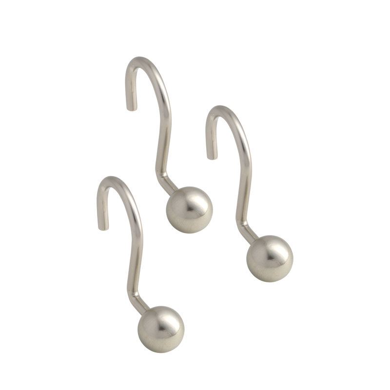 Metal Shower Curtain Hook, Nickle