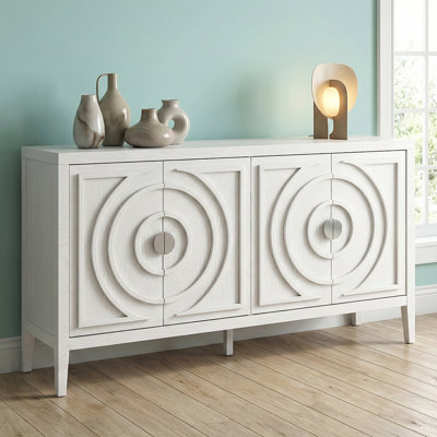 Armoire de cuisine rustique - fabrication en bois d'hévéa, finition vieillie, conception de porte arrondie, tablettes réglables