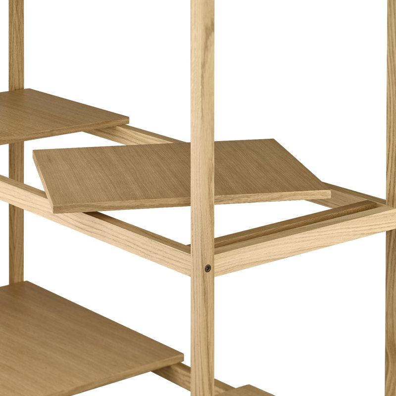 SUKOYA Bookcase, (5 Shelves) 67"H x 41.4"W x 15.8"D, Brown