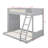Bunk Bed With Chic Rattan Aesthetics, Bunk Bed Frame With Storage Bookshelf And LED Lighting-904871331