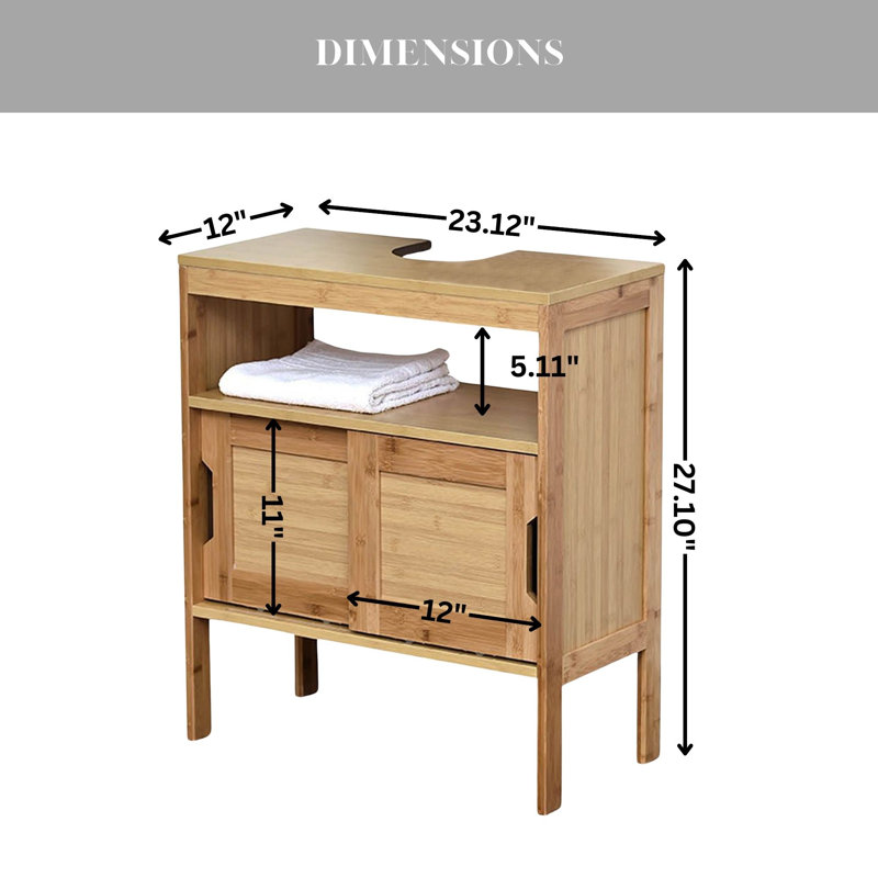 Mahe Bamboo Freestanding Under-Sink Bathroom Cabinet