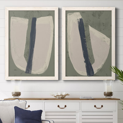«Paper Slice III», ensemble de 2 peintures sur toile encadrées
