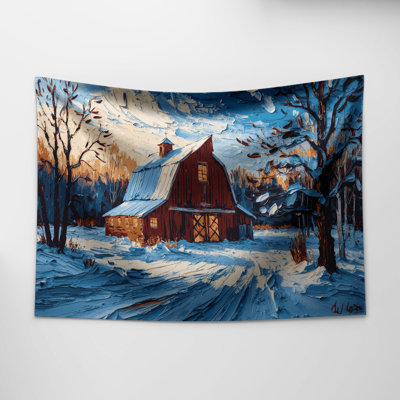 Tapisserie murale Christmas Winter Granges
