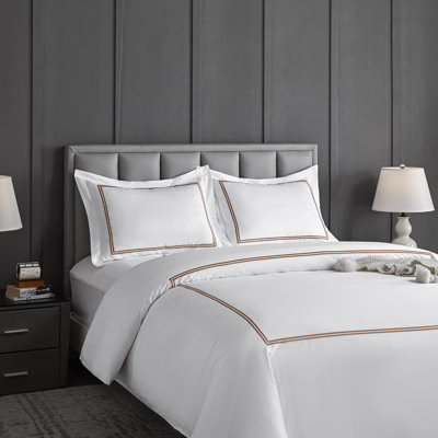 Ensemble de housse de couette en satin de coton 500 fils 