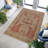 Chic Non-Woven Soft Type Printed Rug Featuring an Intricate Floral Pattern in Warm Earth Tones for a Refined Touch in Any Home Decor Setting-114328981