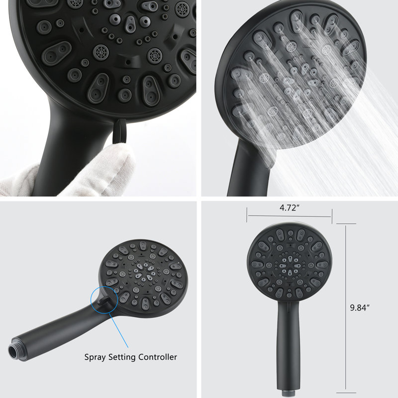 Système de douche avec bec de douche, robinet de douche à double pression 2 en 1 avec valve