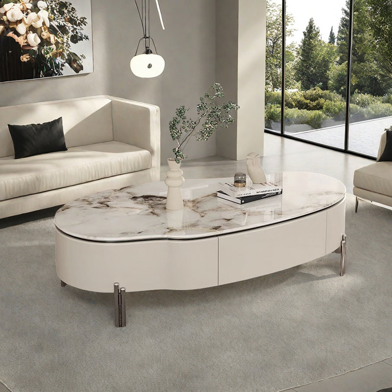 Creative microcrystalline stone coffee table, Multicolor