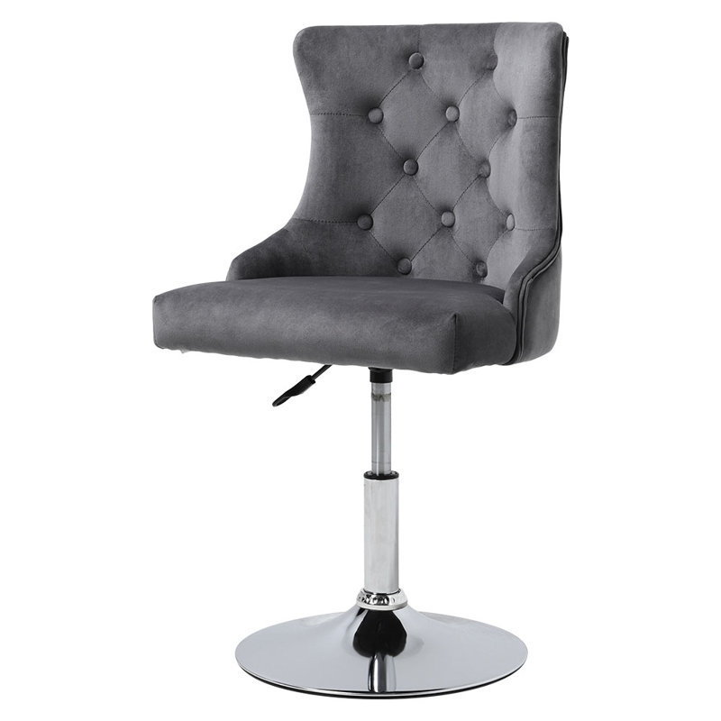 Upholstered Adjustable Height Counter Stool with Metal Frame