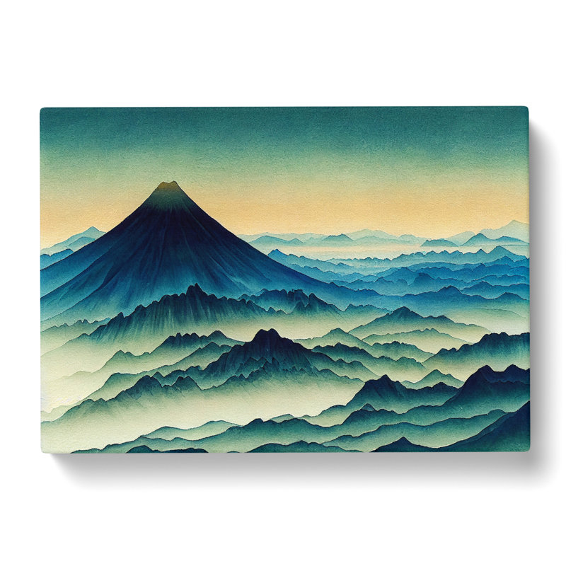 Watercolour Japanese Mountains Vol.4 - Wrapped Canvas, 40cm H x 60cm W x 3cm D