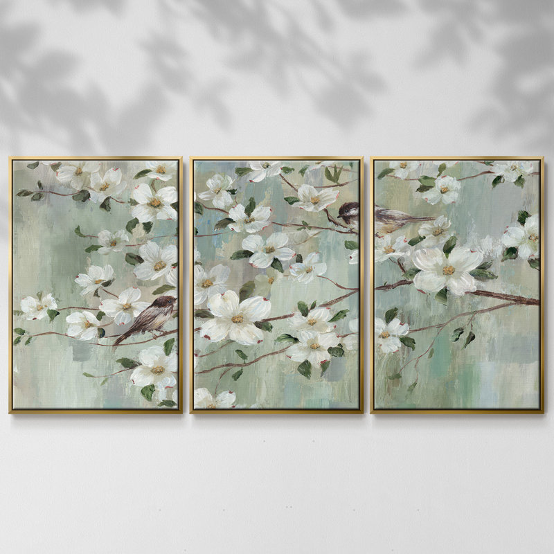 Spring's Song 3 pièces, H 24 po x l 48 po x P 2 po, Or