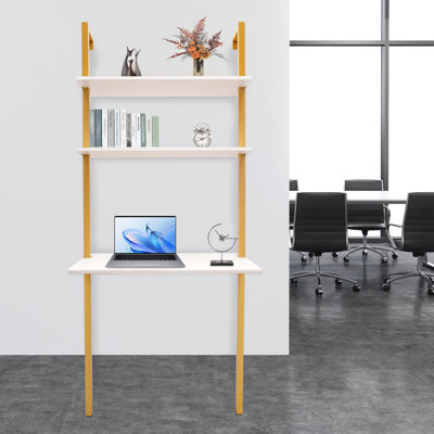 Bureau mural de style industriel H 72,5 po x l 20 po Niksiya