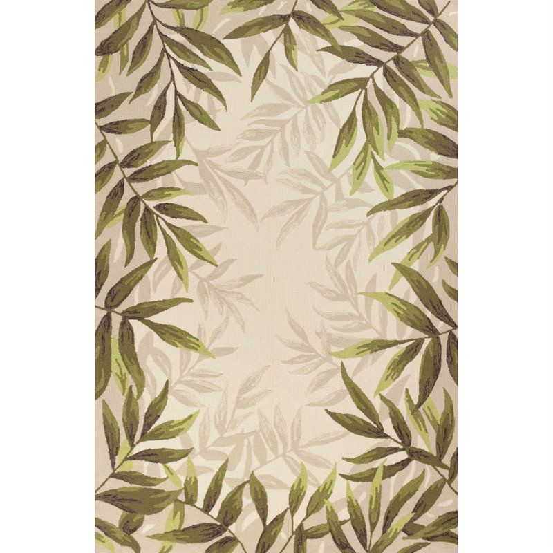 Salvato 3' X 5' Sand Floral Handmade Indoor Outdoor Area Rug, Rectangle 2' x 3'