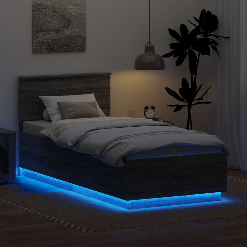Bed, Small Single (2'6), Grey Sonoma