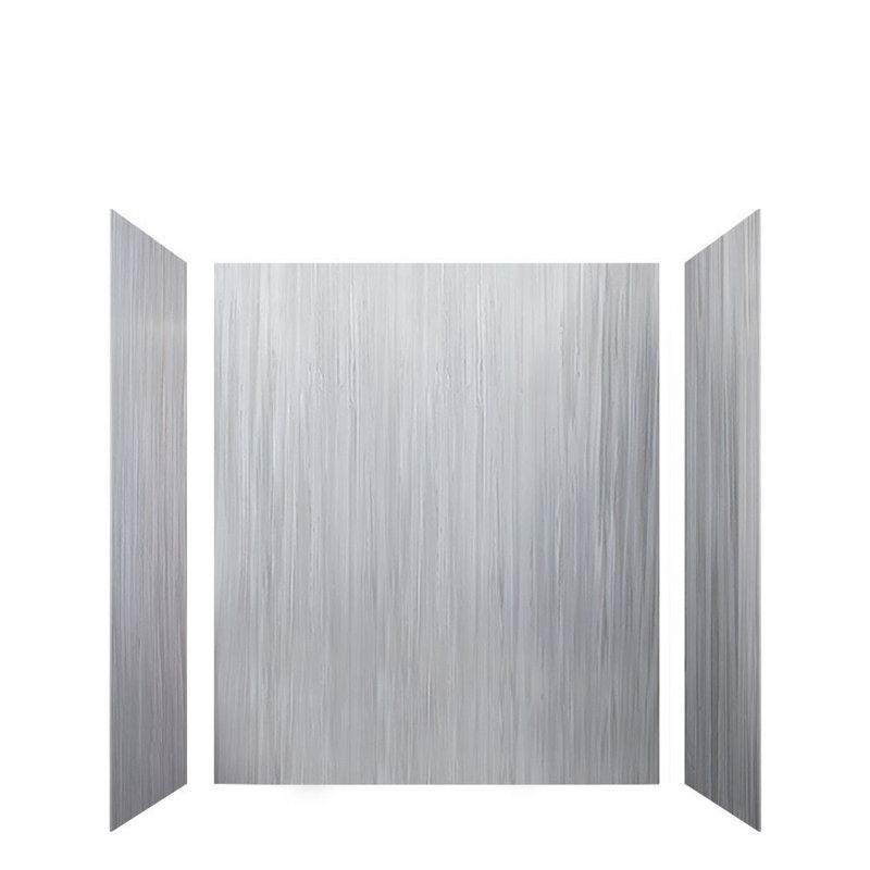 Transolid Lusso 60-in x 36-in x 72-in Glue to Wall 3-Piece Shower Wall Kit, Glacier Grey, Glacier Gray, 72" H x 60" W x 36" D