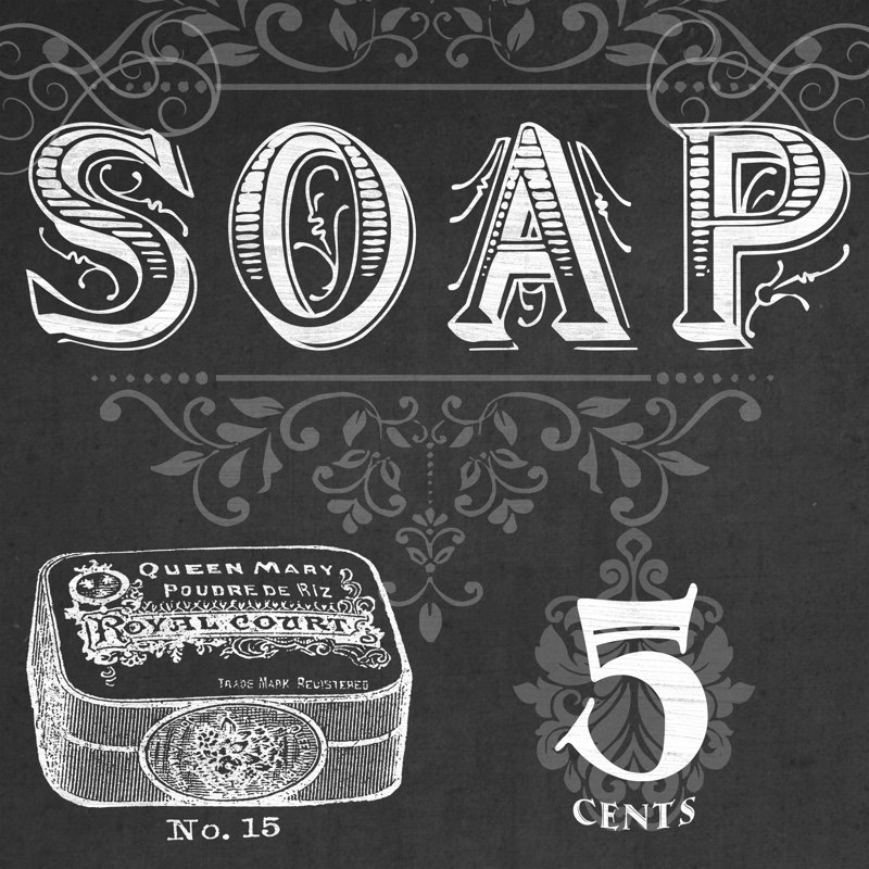 Chalkboard Bath Signs I by June Erica Vess - Wrapped Canvas Painting, 91cm H x 91cm W x 3.8cm D