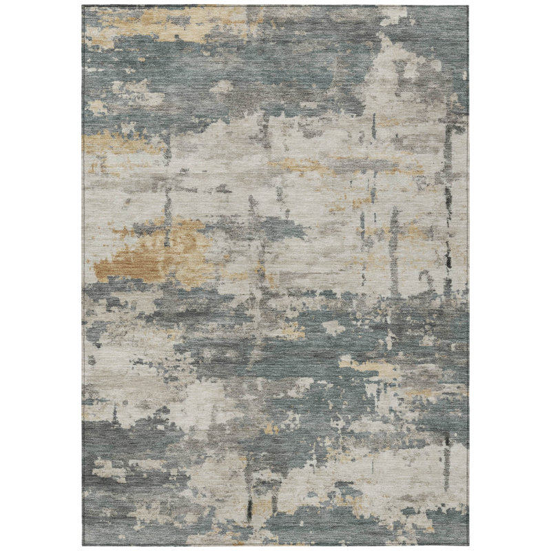 Machine Washable Indoor/Outdoor Jadiel ACN2362 Abstract Rug, Rectangle 3' x 5'