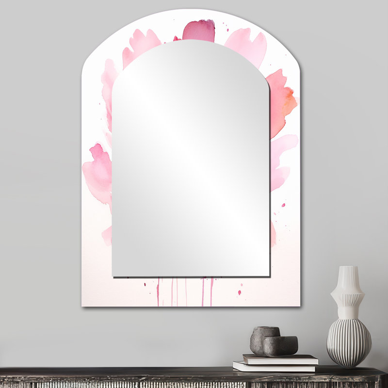 Miroir mural délicat rose fleur d'hibiscus, 34 po x 25 po