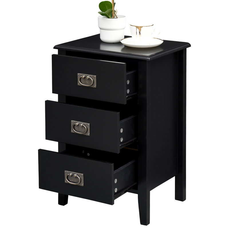 Alaeyah Modern Versatile Nightstand With Drawer Storage For Bedroom Bedside Table For Small Space, Black
