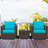 Alycen 2 - Person Patio Conversation Set with Cushions-726803166-726803152