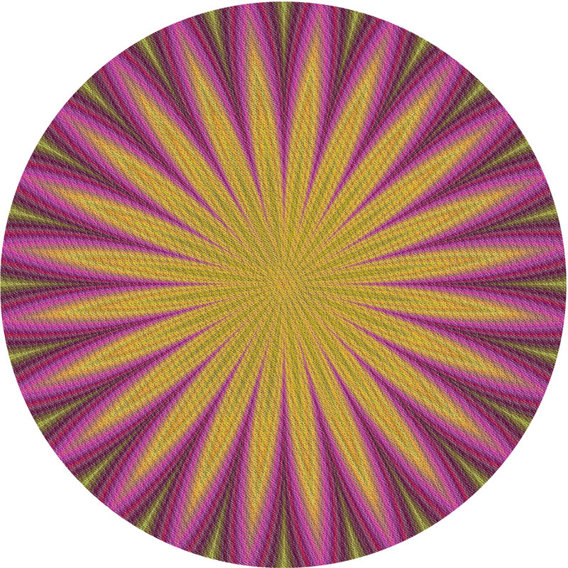 Tapis mauve / olive Power Loom, Rond 5 pi