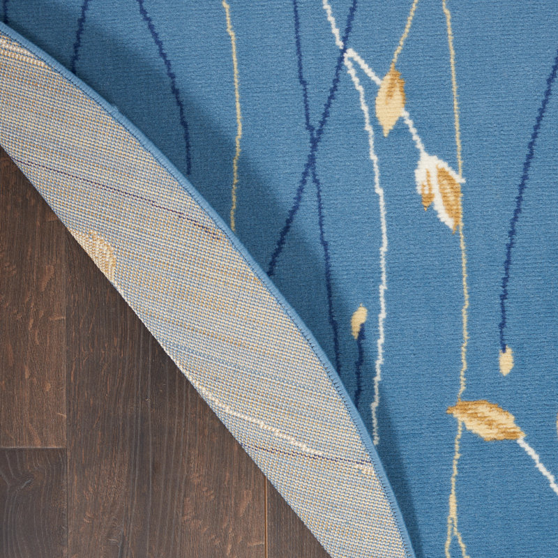 Aratrika Floral Indoor Rug, Round 8'