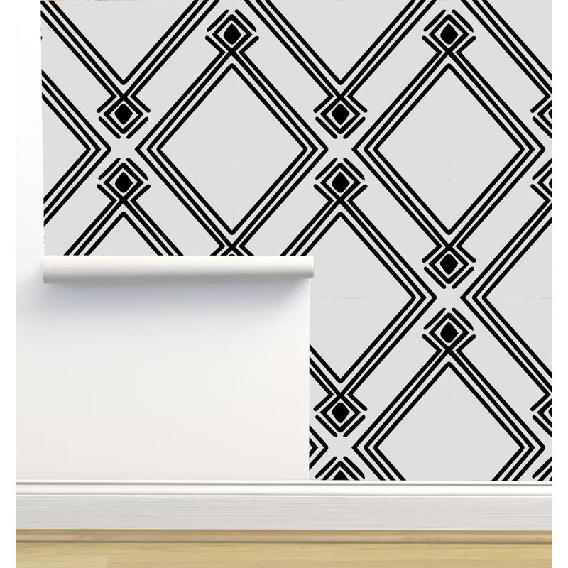 Rouleau de papier peint adhésif 12 pi x 2 pi Monor Designs, Noir