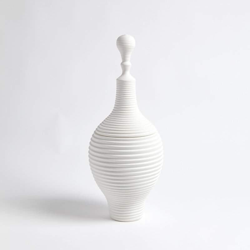 Orion 20.5" Ceramic Jar, White