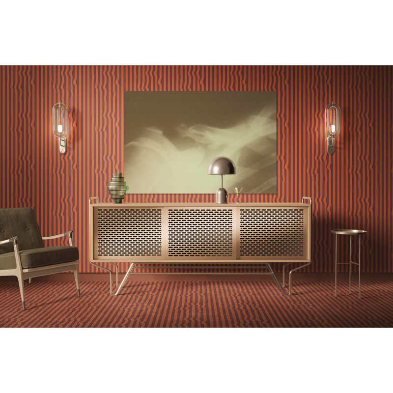 Warped Vertical Stripe Wallpaper, Black
