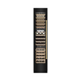 ZLINE Autograph 18 in. Black Stainless 68 Bottle Left Hinge Column Wine Cooler with Gold Accents