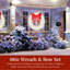 Couronne de Noël pré-éclairée-416185383