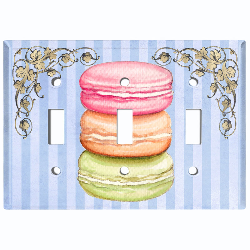 Plaque murale d'interrupteur à bascule coloré à 3 bandes colorées Macaron