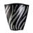 Tall Polyresin Decorative Vase, Black finish with Silver Zebra Pattern
