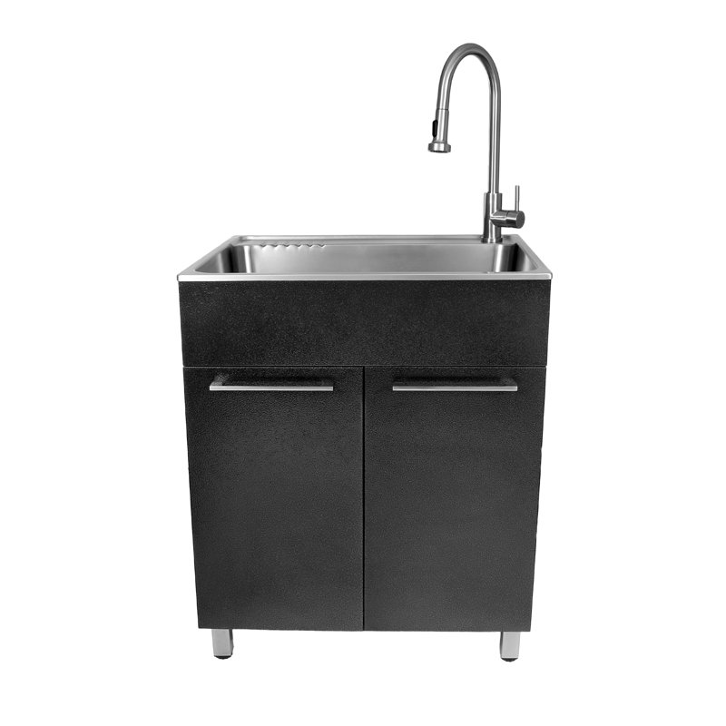 Évier à lessive autoportant tout-en-un L 28 po x l 22 po avec robinet