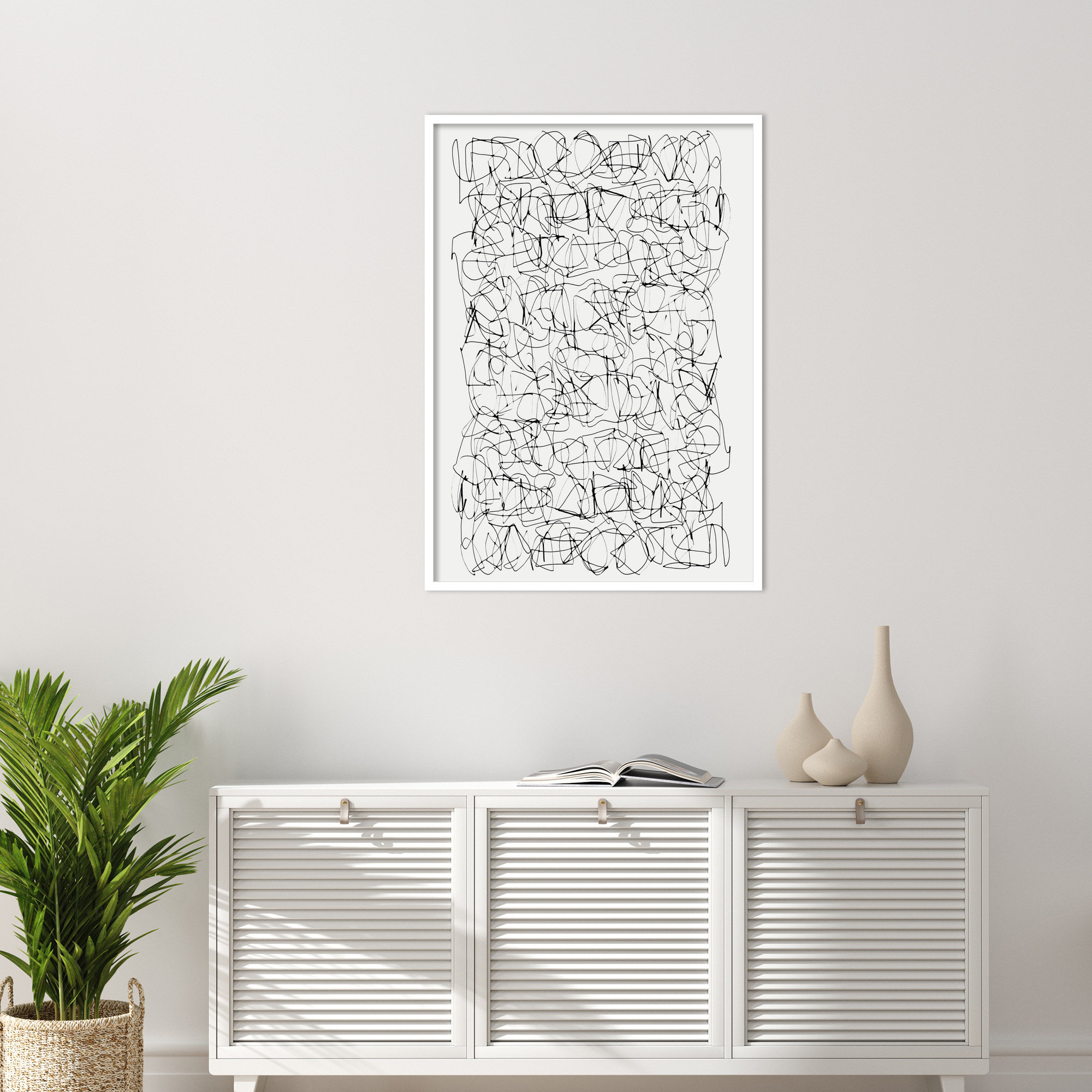 Circuitry by Dan Hobday, White, 41" H X 29" W