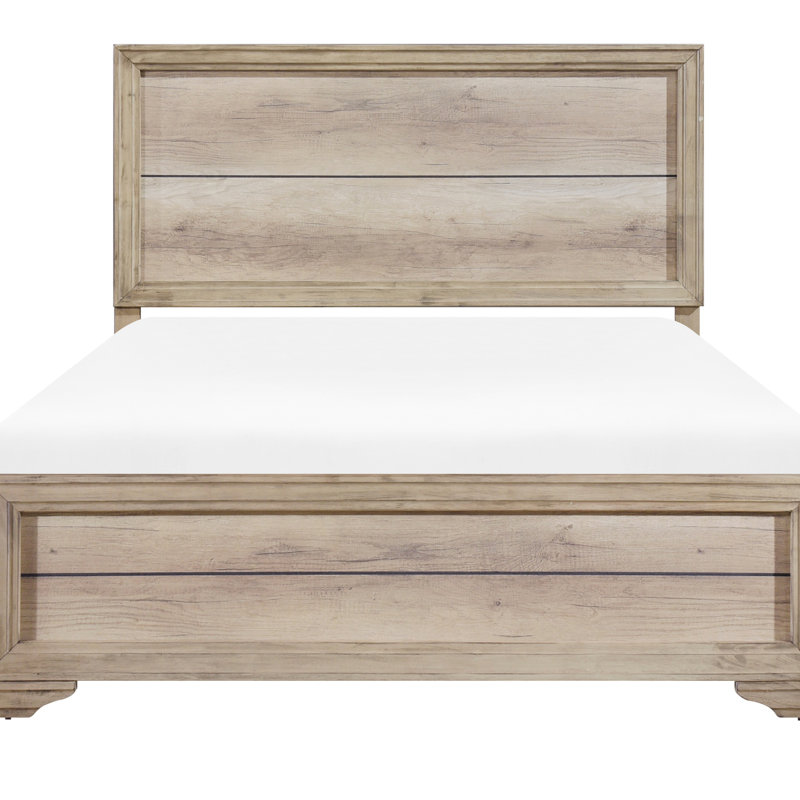 Lit simple pour chambre à coucher au look naturel, Lit simple