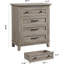 Commode verticale 4 tiroirs 34 pouces, commode de rangement en bois massif pour chambre à coucher, salon, finition noyer-964255915